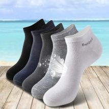 Neue 5 Paare hochwertige Männer Bambus faser Socken kurze Sommer atmungsaktive anti bakterielle Mann Söckchen Unternehmen plus Größe EU38-46