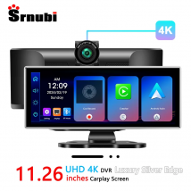 11,26 Zoll großer Bildschirm Luxus Silber Rand Wireless Carplay 4K Dash Cam Auto DVR Multimedia Video Player Navigation GPS Dashboard