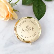 Hochzeits-Souvenirs für Gäste, Hochzeits-Party-Geschenke, individuelle Taschenspiegel, personalisierte goldene kompakte Spiegel, Geschenke für Hochzeitsgäste