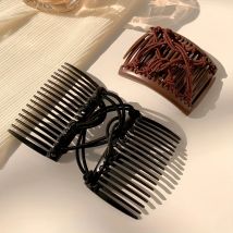 Pettine per capelli elastico regolabile a doppio pettine elastico da 1 pezzo, fermaglio per capelli antirughe, adatto per capelli ricci da donna, coda di cavallo