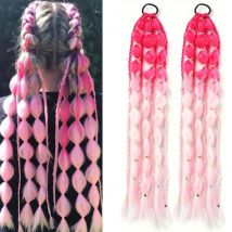 Synthetische Farbverlauf Blase Pferdes chwanz natürliche Farbe Frau Gummiband Pferdes chwanz Verlängerung geflochtenen Pferdes chwanz