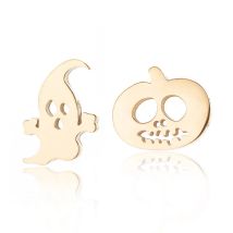 2025 Golden Stainless Steel Earrings Geometric Women Men Punk Eyes Wave Bee Ghost Stud Earring Fashion Jewelry Gift Friend