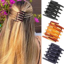 Doppelseitiger Haarspangen-Haarkamm für Frauen, mattierter, gezahnter, rutschfester Kamm, schwarzer Pferdeschwanz, Haarnadel, Haarschmuck, viele Haarspangen