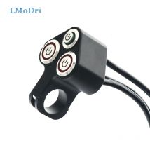 LMoDri Motorcycle Switch 7/8" Handlebar Mount Switches 12V On Off Light Fog Brake Switch 3 Button in 1 Aluminum Alloy With LED