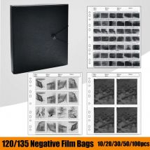 10/20/30/50/100pcs 120/135mm Negatives Film Bags Acid-free Stroage Pages Transparent Protective Preservers
