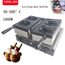 XEOLEO Electric Bear Head Taiyaki Waffle Maker 1800W Open Mouth Bear Shape Waffle Machine Ice Cream Waffle Iron Maker