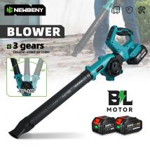 NEWBENY Pulitore da neve per foglie con soffiante elettrico a 3 marce 350 km/h 270 °   Strumento ventilatore regolabile girevole per perno batteria Makita