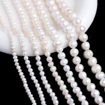 Perle sciolte di forma rotonda di perle d'acqua dolce naturali bianche da 3-11 mm per la creazione di gioielli Braccialetti fai da te Collane Regali Accessori