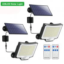 Lampy solarne LED 228/328 Zewnętrzna lampa ścienna z czujnikiem ruchu PIR IP65 Wodoodporna lampa