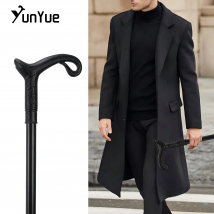 Tipo di linea curva nera opaca Bastone da passeggio Lady Fashion Bastone da passeggio decorativo Gentleman Vintage Elegante bastone Puntelli Cosplay 93 cm