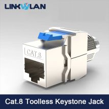 Linkwylan Netzwerk RJ45 Cat8 Keystone Jack Modul 40g 2000MHz abgeschirmt für Cat 8 Kabel Frontplatte & Blank Patch Panel