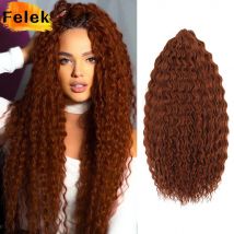 Burgundy Curly Braiding Hair Extensions Synthetic Ariel Curls Crochet Braids Extensions Ombre Green Water Wave Twist Afro Hair