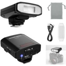 NEEWER Basics Mini Camera Flash Speedlite GN12 2000mAh/500 Flashes/0.1-1.8s Recycle Light for Canon Fujifilm Sony Nikon