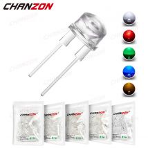 50 Stück 8 mm LED-Emissionsdiode, Strohhut, Mikroanzeige, Weiß, Rot, Grün, Blau, Gelb, Farbe 2 V, 3 V, DIY-Leiterplattenschaltung, superhelle Glühbirne