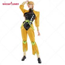 Miccostumes Unisex Set completo Costume Cosplay Dio giallo e nero con copricapo e bracciali per Costume Cosplay di Halloween