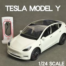 1:24 Tesla Model Y Model 3 Model S Metal Alloy Diecast Toy Car Model Dźwięk i światło Zabawka dla dzieci Kolekcje Prezenty urodzinowe