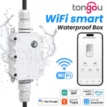 Tuya TONGOU WiFi Smart IP67 Interruttore impermeabile - Display di alimentazione, 1-16 A regolabile, timer, protezione tensione e corrente
