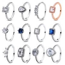 Original-Ring aus 925er-Sterlingsilber, Liebesherz, Pavé-CZ-Kristall, stapelbare Ringe für Frauen, Hochzeit, Verlobung, Geburtstag, Geschenk, Schmuck