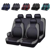 Set completo di coprisedili per auto da 9 pezzi, coperture protettive in pelle PU antiscivolo impermeabili Accessori universali per SUV per camion e furgoni