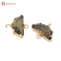 14x16.5MM 11x10MM 18K Colore Oro Ottone e Vetro 2 Fori Luna Connect Pendenti con Ciondoli Gioielli Fai Da Te Che Fanno Accessori