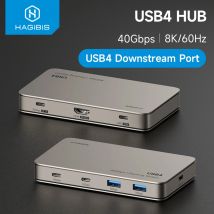 Hagibis USB4 Docking Station USB C Triple Display Hub Compatible con Thunderbolt 4/5 40Gbps 8K Dock para portátiles Macbook Pro Air
