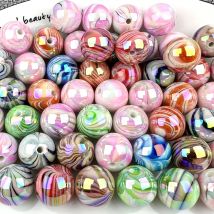 300/150pcs 8-10mm water ripple round beads AB color DIY mixed color series, hand beads necklace mobile phone chain，acrylic beads