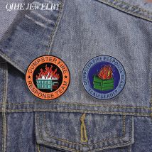 Dumpster Fire Response Team Leader Brooch Enamel Pins Trash Fire Sarcastic Brooches ClothesLapel Badge Jewelry Gift for Friend