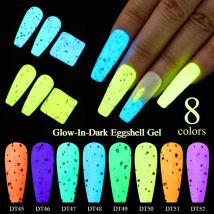 7 ml MEET ACROSS Leuchtendes Nagelgel, im Dunkeln leuchtender Eierschalen-Gel-Nagellack, fluoreszierender Neon-Semi-Permanent-Lack im französischen Stil