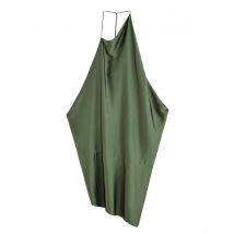 2023 sommer Neue frauen Sexy Open Back Hängenden Hals Strap Asymmetrische Seide Textur Kleid