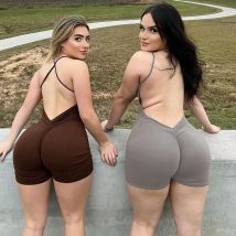 Sexy Streetwear Y2k Kleidung Frauen Jumpsuit Shorts Backless Bodycon Hip Fahrstuhl Sport Strand Neue Frauen Kleidung Club