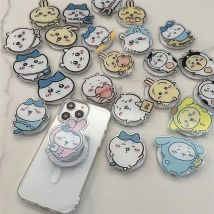 Simpatica custodia per cellulare Chiikawa Flying Smoke Usaqi con scatto magnetico Custodia pieghevole per custodia di ricarica wireless con bastone posteriore da tavolo carino