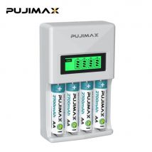 PUJIAMX 1,2 V AA/AAA wiederaufladbares Ladegerät, LCD-Display, tragbarer Universal-Adapter, Typ-C-Schnittstelle, Schnellladewerkzeug