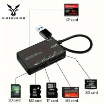 1 lettore di schede USB 2.0 ad alta velocità 6 in 1 per PC con trasferimento rapido di schede CF e SD di tipo C per computer