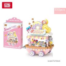 LOZ-8855 Straßenrand Stall Snack Shop Dessert Shop Ice Cream Shop Microparticle Street View Modell Kinderbausteine
