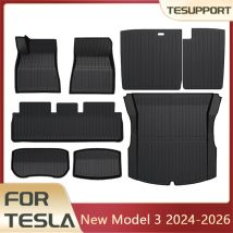 Fußmatten und Kofferraummatte für Tesla Model 3 2025 Highland, Wasserdichte Rutschfeste Kofferraummatte, TPE-Pads für Model 3 2026 Highland Zubehör