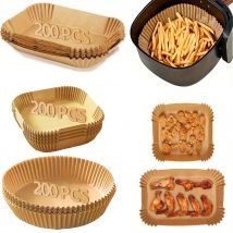 Papierowe wkładki do frytownicy powietrznej Jednorazowe, olejoodporne, wodoodporne papier do pieczenia Okrągły kwadrat i prostokątny pergamin Artykuły kuchenne i imprezowe