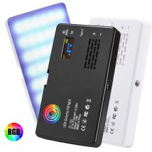 Video RGB LED tascabile leggero, 20 effetti luminosi a colori 360, batteria ricaricabile integrata da 3100 mAh, luci video sulla fotocamera, CRI≥