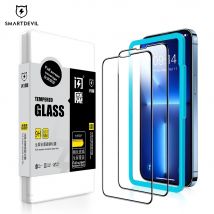 SmartDevil-Protector de pantalla de vidrio templado para iPhone 13 Pro Max, cubierta completa de vidrio para iPhone 13 mini HD, Anti luz azul