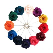 BoYuTe (20 Pieces/Lot) High Quality Camellia Flower Lapel Pin Brooch Men Fashion Wedding Boutonniere 23 Colors