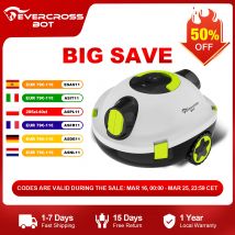 EVERCROSS BOT Y10 Robots de piscina, limpieza de suelos de 100 min, área de limpieza 120m 2, función de autocaravana, filtro de 180 μm