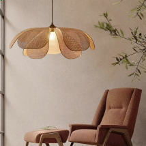 Chinesischen Stil Blütenblatt Anhänger Licht Kreative Moderne Anhänger Lampe LED Kronleuchter Wohnzimmer Schlafzimmer Tee Innen Dekoration Lampen