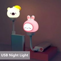 HPH LED USB Luce notturna Cartoon Lampada da notte carina Neonati Camera da letto Decorativa Luce di alimentazione Lampada da comodino Tabe Regali di Natale per i bambini