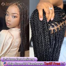 Volle Spitze Frontal Perücken Synthetische Twist Geflochtene Perücken Für Schwarze Frauen Box Geflochtene Spitze Vorne Perücke Faux Locs Perücke Göttin Zöpfe Perücken
