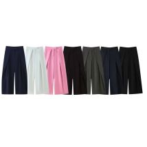 European and American 2025 autumn new women's clothing retro loose casual temperament simple pleated trousers