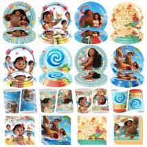Decorazione per festa di compleanno Moana Piatti per tazze Moana Topper per torta Borsa regalo Stoviglie usa e getta Bomboniera per ragazze Forniture per baby shower