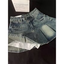 American Style Vintage Y2k Denim Skirt Woman Harajuku Retro Mini Skirt Streetwear High Waist Casual Fashion Skirt Hot Girls