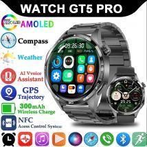 Smart Watch 5 Pro GPS NFC Smartwatch Männer 360 * 360 AMOLED-Bildschirm Herzfrequenzmesser Bluetooth Anruf IP67 Wasserdichte Männer Smartwatch