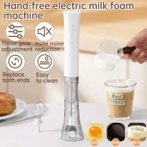Not manual electric milk frother mixer,three speed adjustment,dual head replacement,wireless design,use for baking/coffee/jam