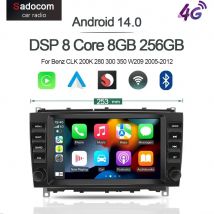 720P Carplay 8 "Android 13,0 8G + 256G Auto DVD Player Autoradio GPS navigation Für Benz CLK 200K