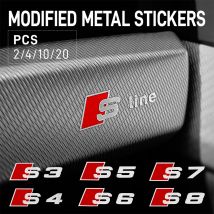 For Audi Sline S3 S4 S5 S6 S7 S8 RS S TT A3 A4 A5 A6 A7 A8 Q5 Auto Emblem Sticker Car Styling Interior Decor Decal Accessories